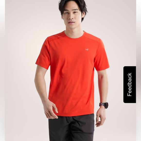 Arcteryx Mens Cormac Crew Shirt Medium Orange Short Sleeve Reflective Logo - Picture 2 of 6